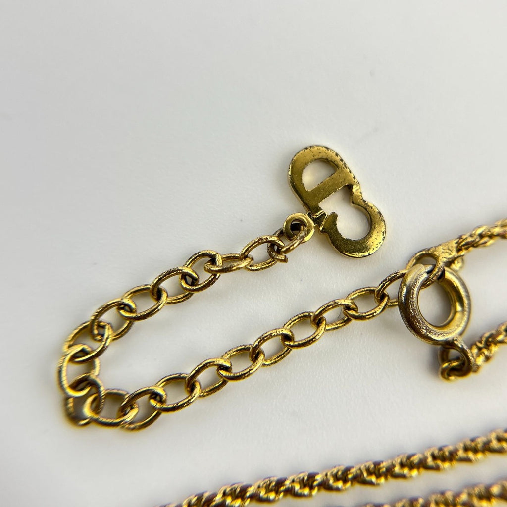Dior Necklace Pendant Logo Gold Vintage — view 9