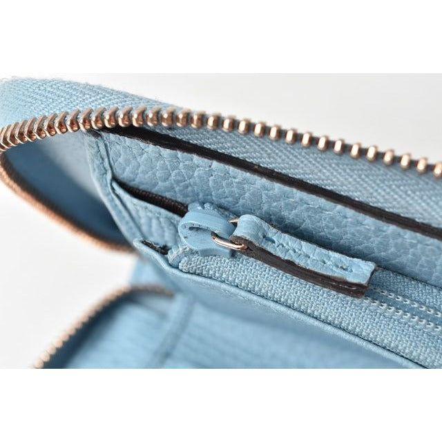 Gucci Folding Wallet Swing Leather Light Blue — view 4