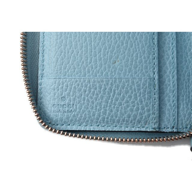 Gucci Folding Wallet Swing Leather Light Blue — view 8