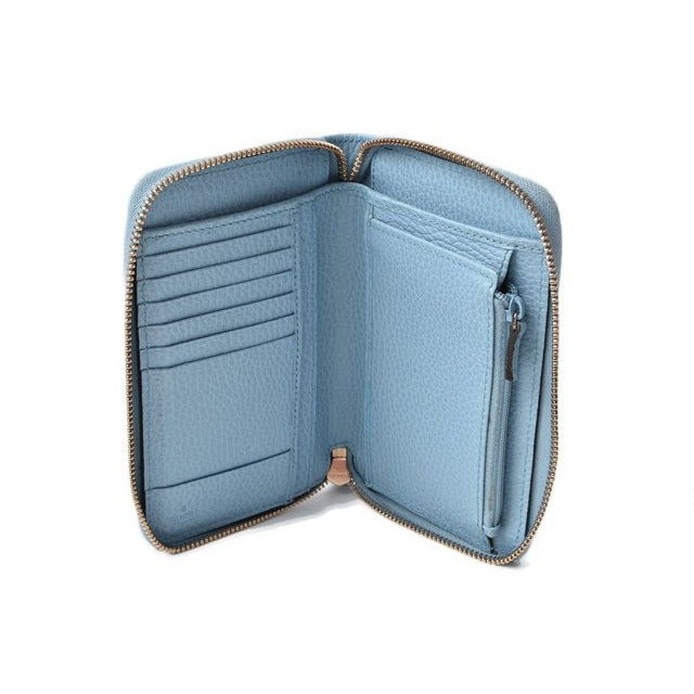 Gucci Folding Wallet Swing Leather Light Blue — view 9