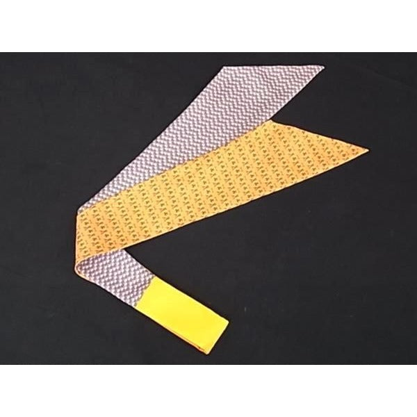 Hermes 100% Silk Monkey Scarf Tulley Tie Orange and Blue Fa1153 — view 2