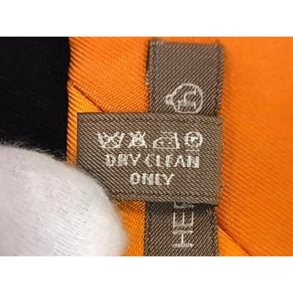 Hermes 100% Silk Monkey Scarf Tulley Tie Orange and Blue Fa1153 — view 5