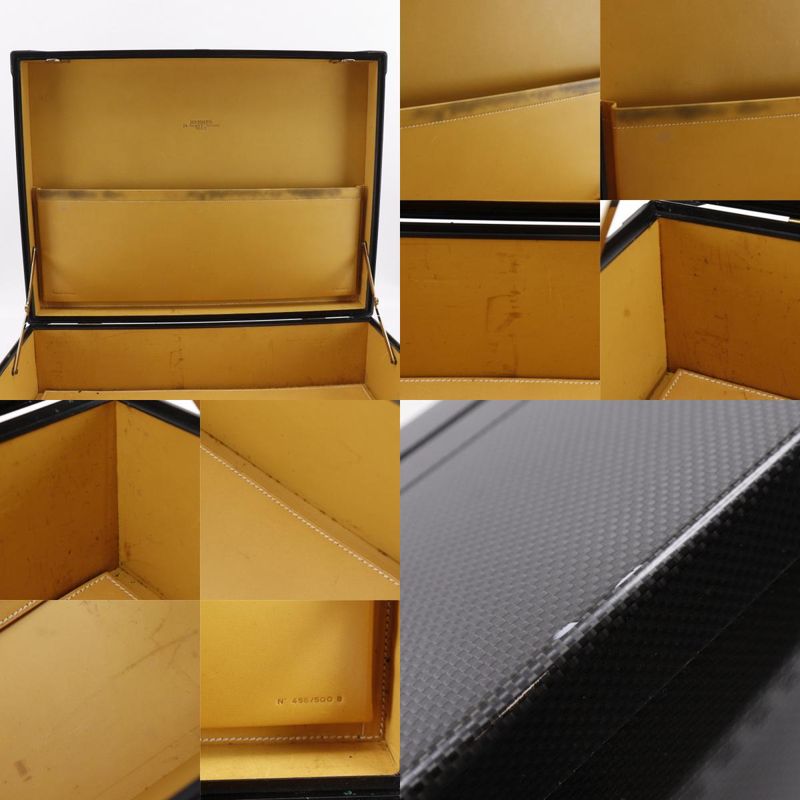 Hermes Espace GM Attache Case Carbon And Leather Black Trunk — view 7