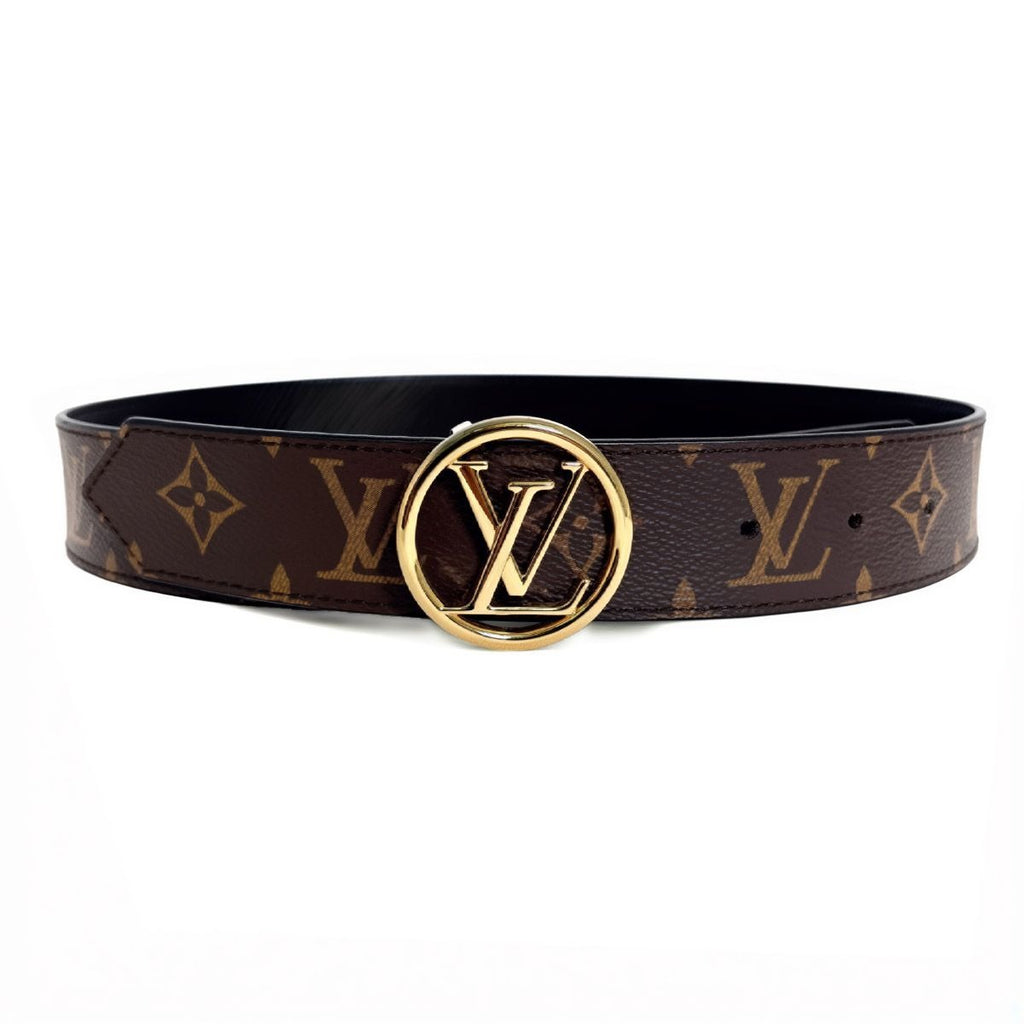 Louis Vuitton Monogram Belt LV Circle Reversible 30 75 Waist Epi LV Gold Width