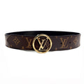 Louis Vuitton Monogram Belt LV Circle Reversible 30 75 Waist Epi LV Gold Width