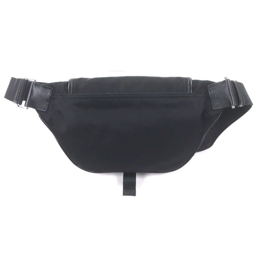 Prada Nylon Leather Triangle Logo Plate Re-Nylon Belt Bag Black — view 3