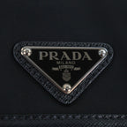 Prada Nylon Leather Triangle Logo Plate Re-Nylon Belt Bag Black — view 6