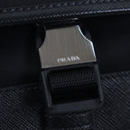 Prada Nylon Leather Triangle Logo Plate Re-Nylon Belt Bag Black — view 7