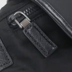 Prada Nylon Leather Triangle Logo Plate Re-Nylon Belt Bag Black — view 8