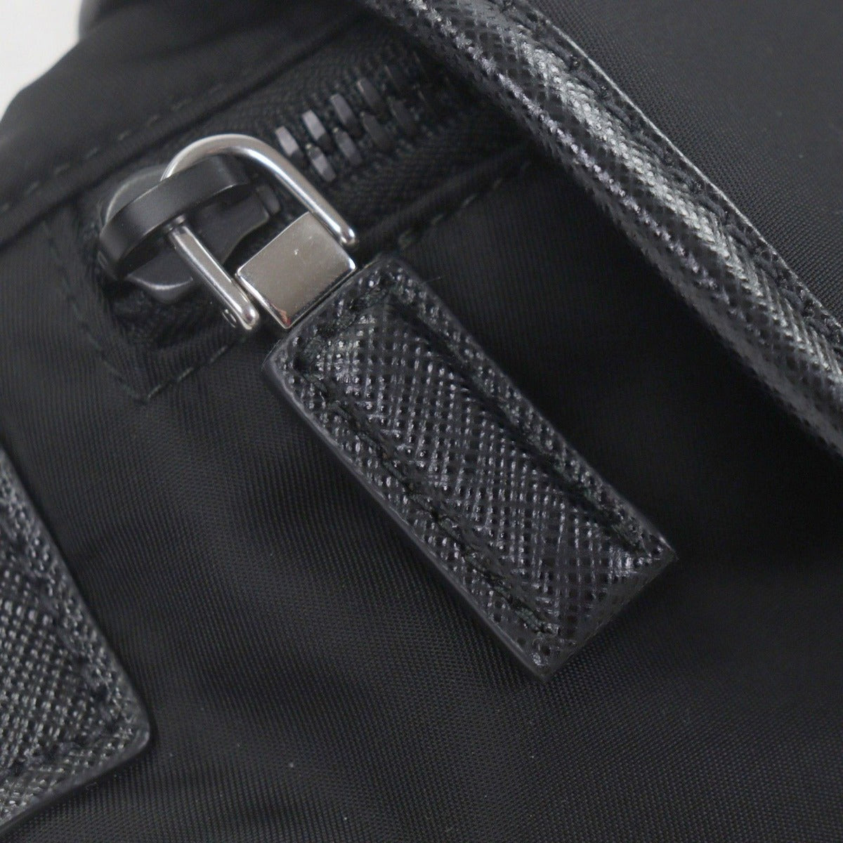 Prada Nylon Leather Triangle Logo Plate Re-Nylon Belt Bag Black — view 8