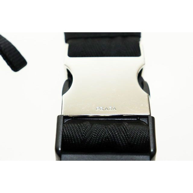 Prada Body Bag Black 2 Vl005 Waist Nylon Triangle Plate — view 7