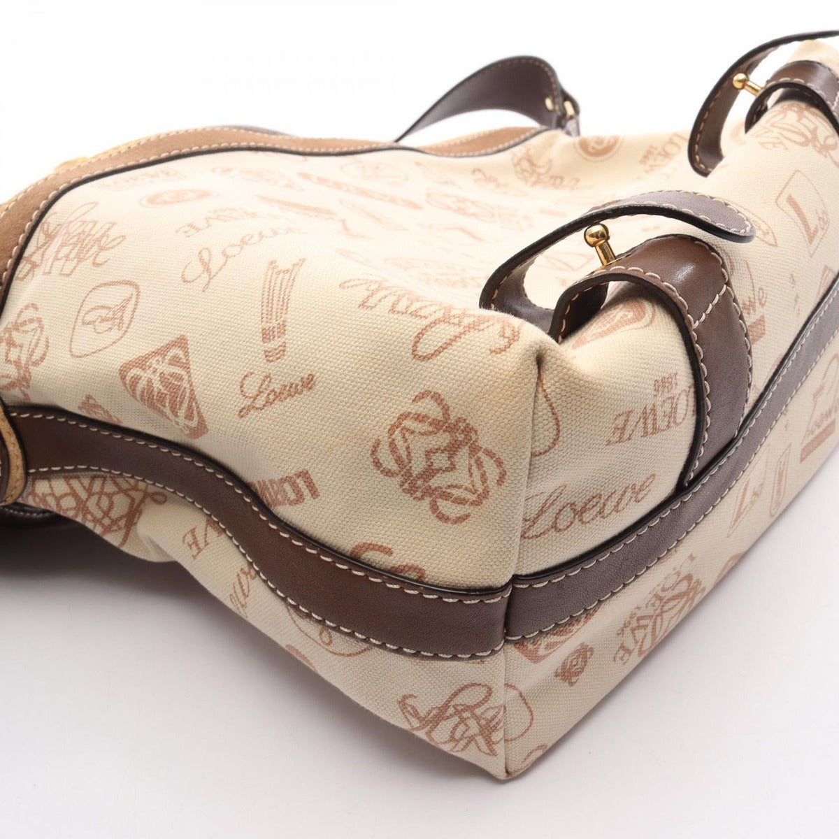 Loewe Shoulder Bag 160 Aniversario Beige Brown Canvas Suede Anniversary — view 2