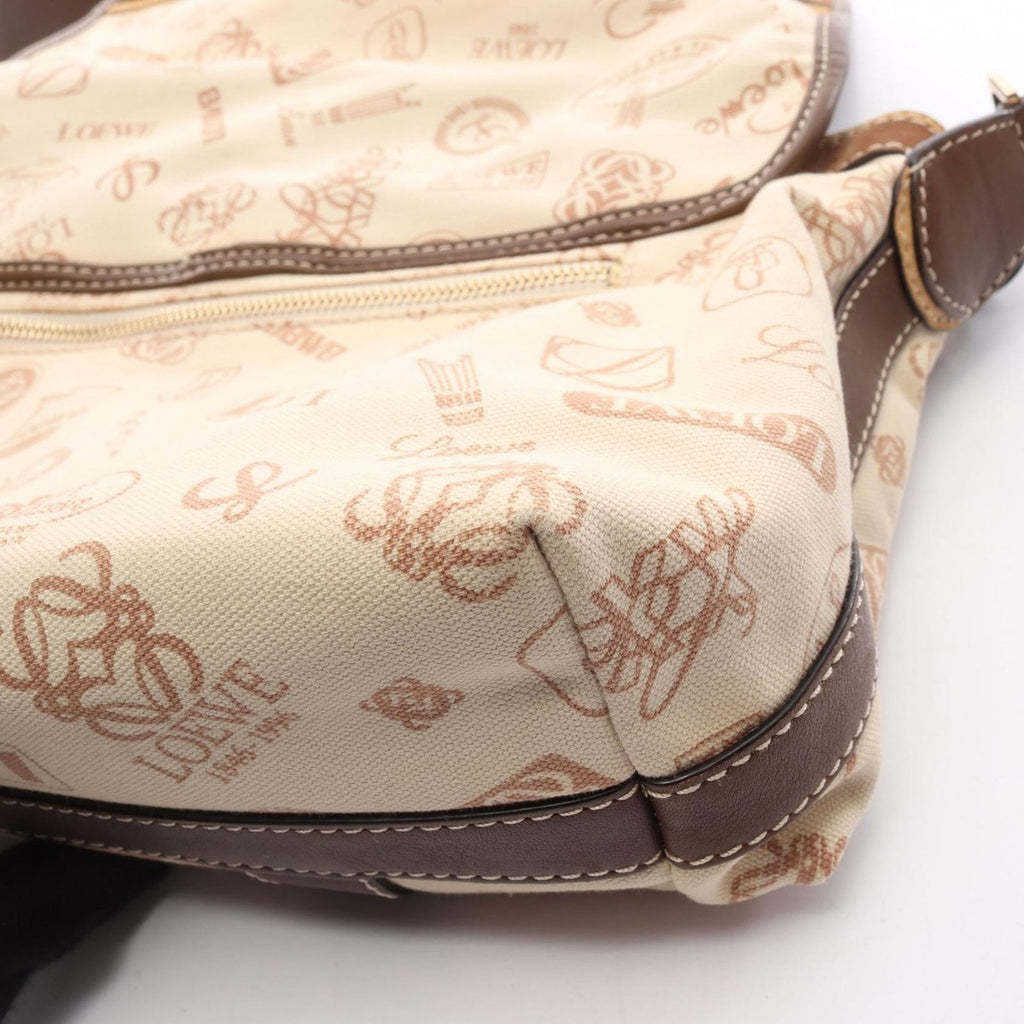 Loewe Shoulder Bag 160 Aniversario Beige Brown Canvas Suede Anniversary — view 3