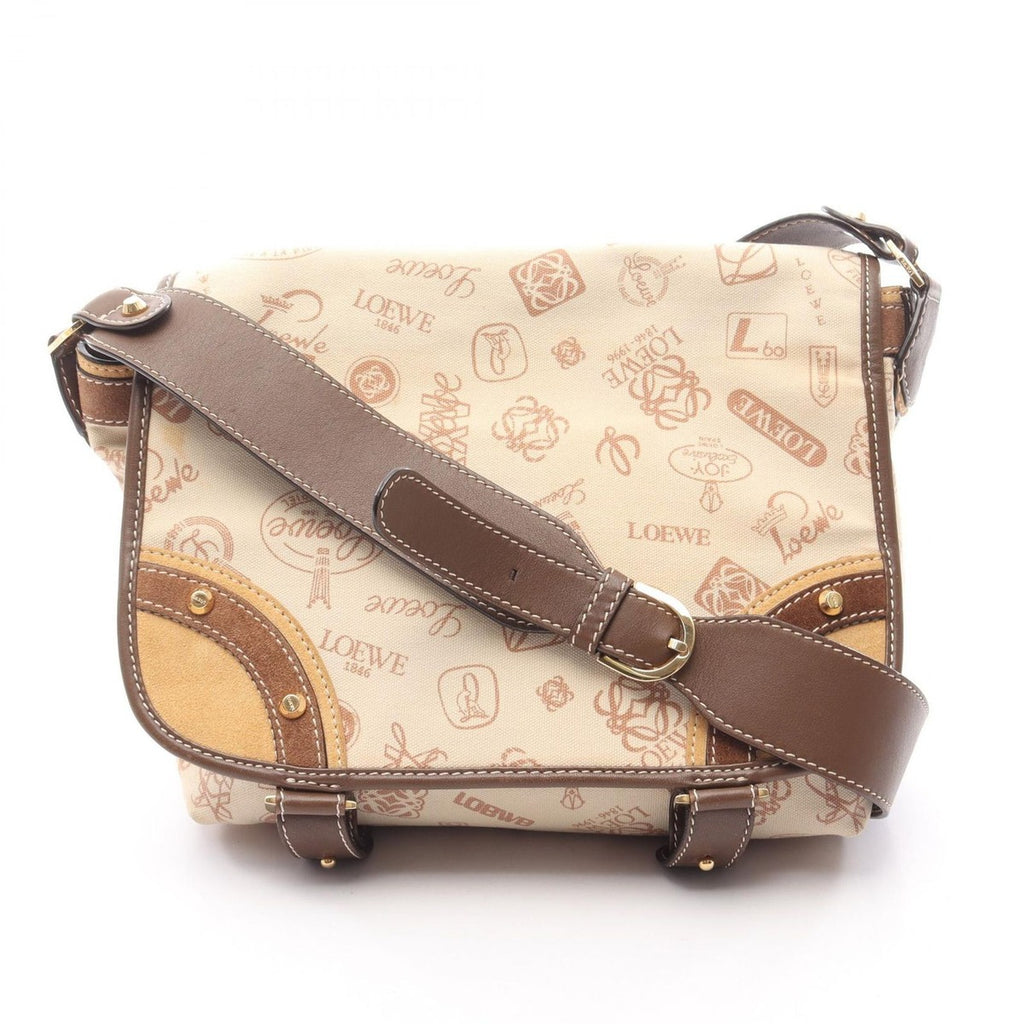 Loewe Shoulder Bag 160 Aniversario Beige Brown Canvas Suede Anniversary