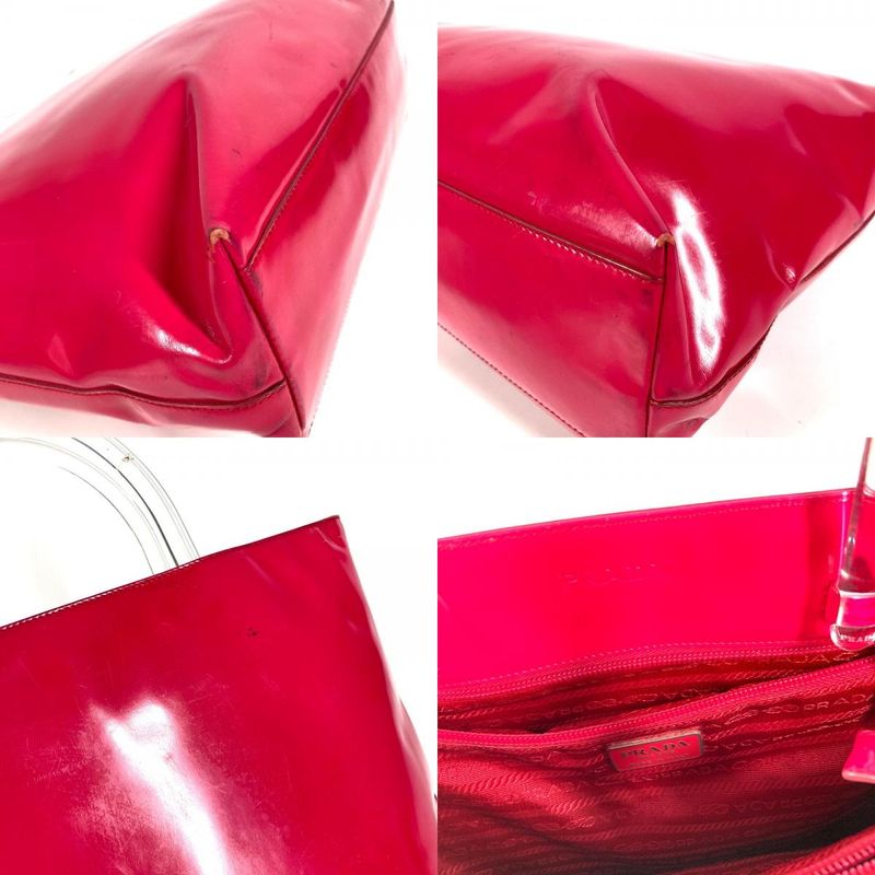 Prada Handbag Triangle Logo Plate Enamel Pink — view 8