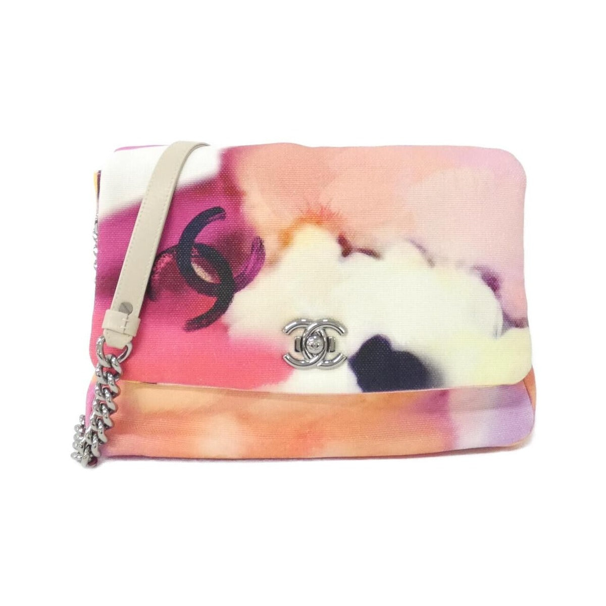 Chanel Shoulder Bag Canvas Pink