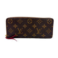 Louis Vuitton Portefeuille Clemence Monogram Fuchsia Brown Round Zippy Wallet