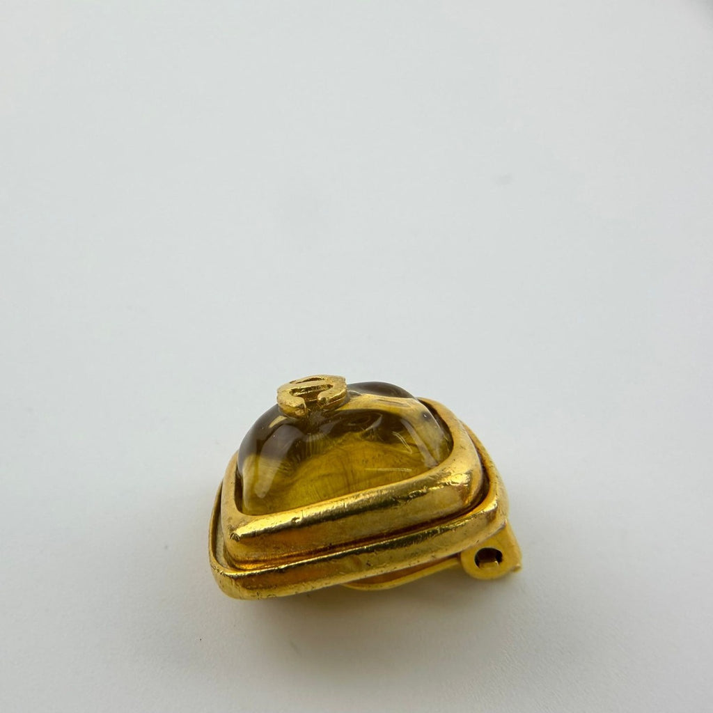 Chanel CC Logo One Earrings Gold Vintage — view 3