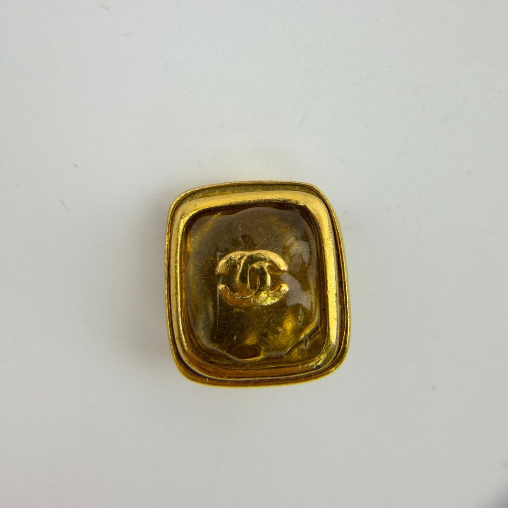 Chanel CC Logo One Earrings Gold Vintage