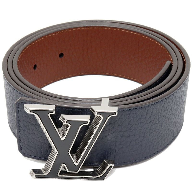 Louis Vuitton Belt Taurillon Leather Navy Brown Tilt Reverse — view 2