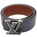 Louis Vuitton Belt Taurillon Leather Navy Brown Tilt Reverse