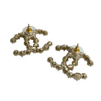 Chanel Coco Mark Metal Rhinestone Earrings Accessories 19AA — view 5