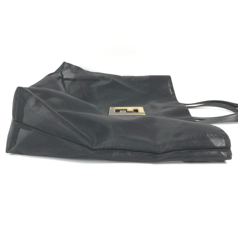 Fendi Handbag FF Logo Mesh Big Bag Nylon Black — view 4