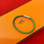 Hermes Goliath Braided Leather Bracelet Bangle Accessory Light — view 2