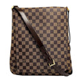 Louis Vuitton Damier Musette Brown Shoulder Bag Gold Hardware