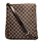 Louis Vuitton Damier Musette Brown Shoulder Bag Gold Hardware