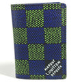 Louis Vuitton Card Case Organizer De Poche Leather Canvas Blue