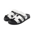 Hermes Sandals Chypre Silver Leather