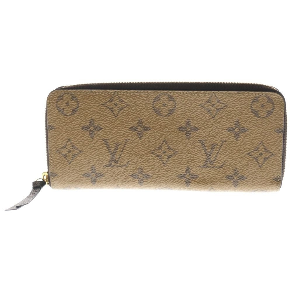 Louis Vuitton Monogram Reverse Portefeuille Clemence Long Wallet Beige