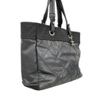 Chanel Tote Paris Biarritz Canvas Black Silver — view 2