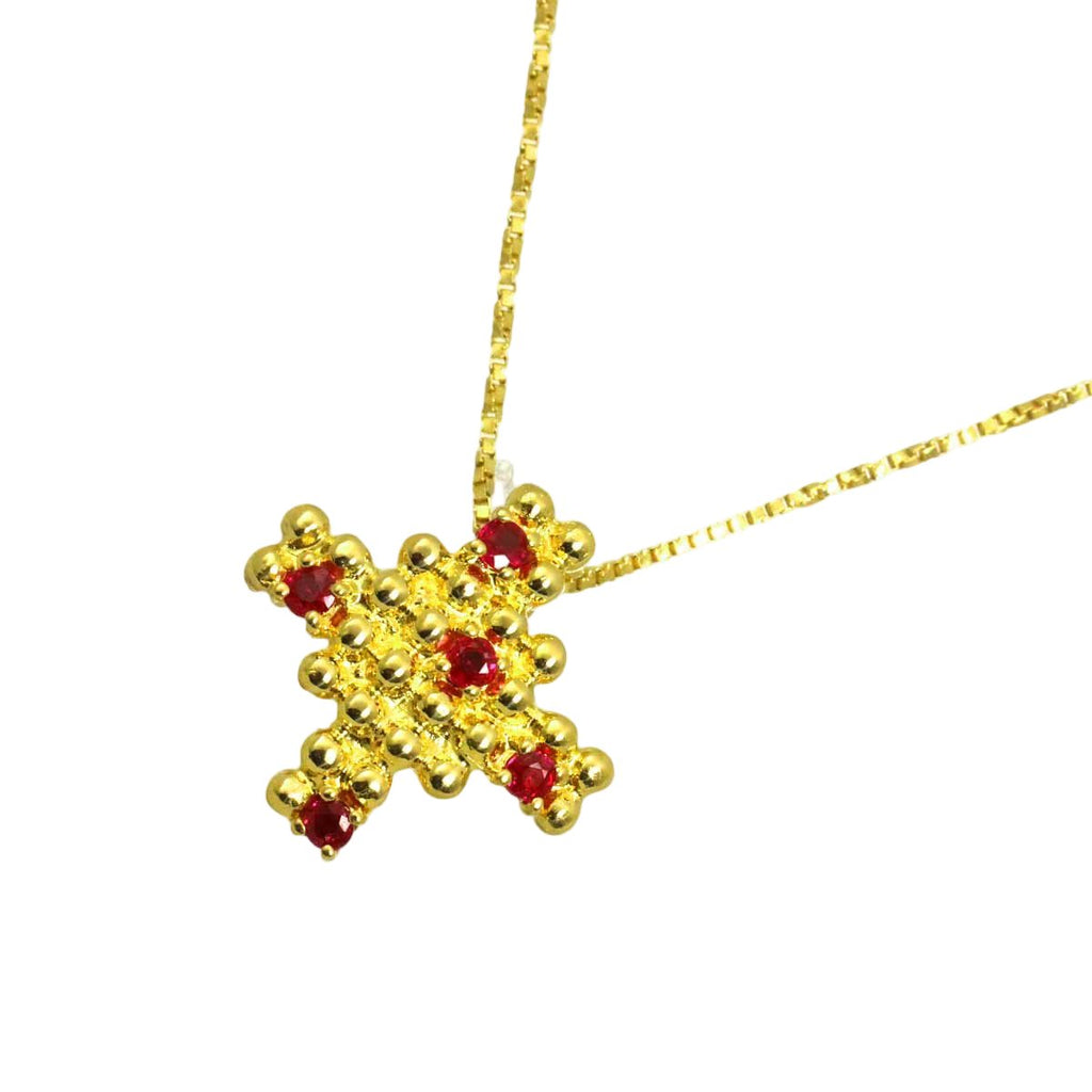 Saint Laurent Ruby Necklace 40 cm 18k YG Yellow Gold