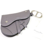 Dior Saddle Pouch Leather Gray CD Hook Hardware Mini Accessory — view 2
