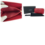 Chanel Coco Mark Red Gold Hardware Leather Long Wallet Round Zipper — view 9