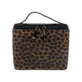 Loewe Vintage Leopard Brown Black Enamel Handbag Vanity Bag