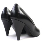Celine Metal Toe Leather Pumps Black Silver 35 Storage With Bag — view 7