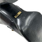 Gucci Boots Short Shoes Leather Black Gold Chain Belt — view 8