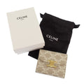 Celine Small Flap Wallet Trifold Polyurethane Beige Gold Triomphe