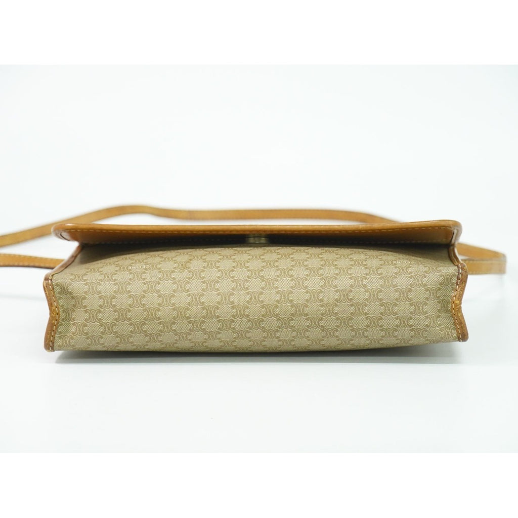 Celine Macadam 2-Way Shoulder Bag Clutch Pochette Beige — view 3