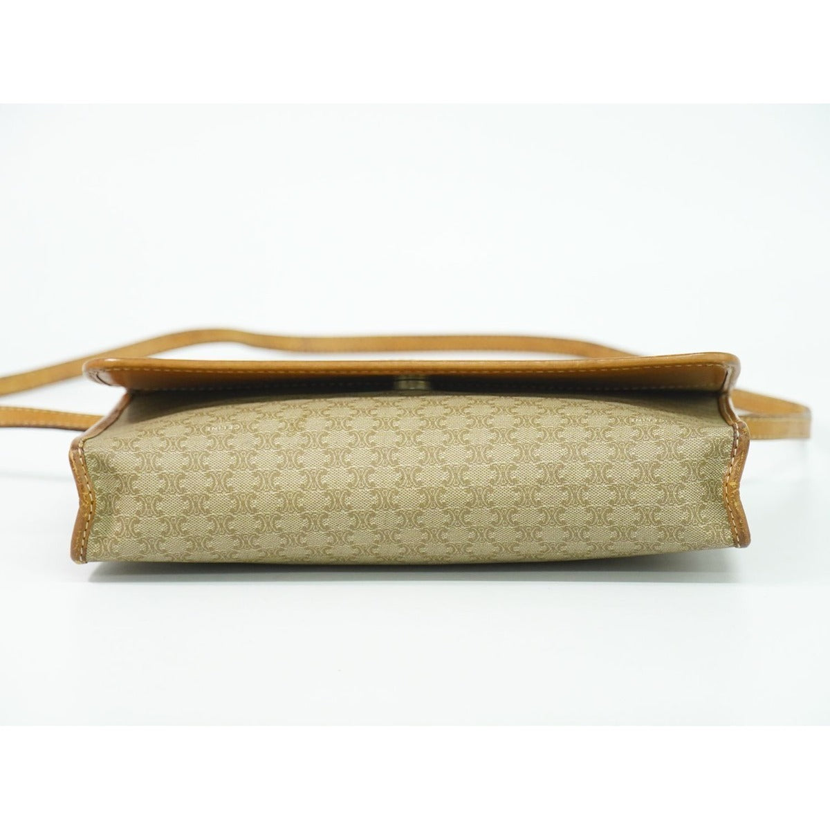 Celine Macadam 2-Way Shoulder Bag Clutch Pochette Beige — view 3