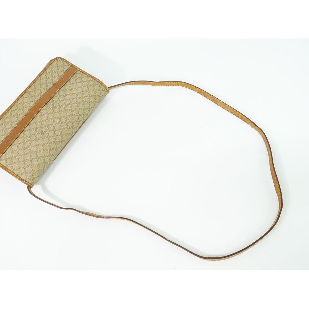 Celine Macadam 2-Way Shoulder Bag Clutch Pochette Beige — view 4