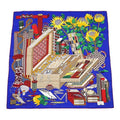 Hermes Carre 140 LES Tresors D UN Artiste Scarf Cashmere Silk Blue