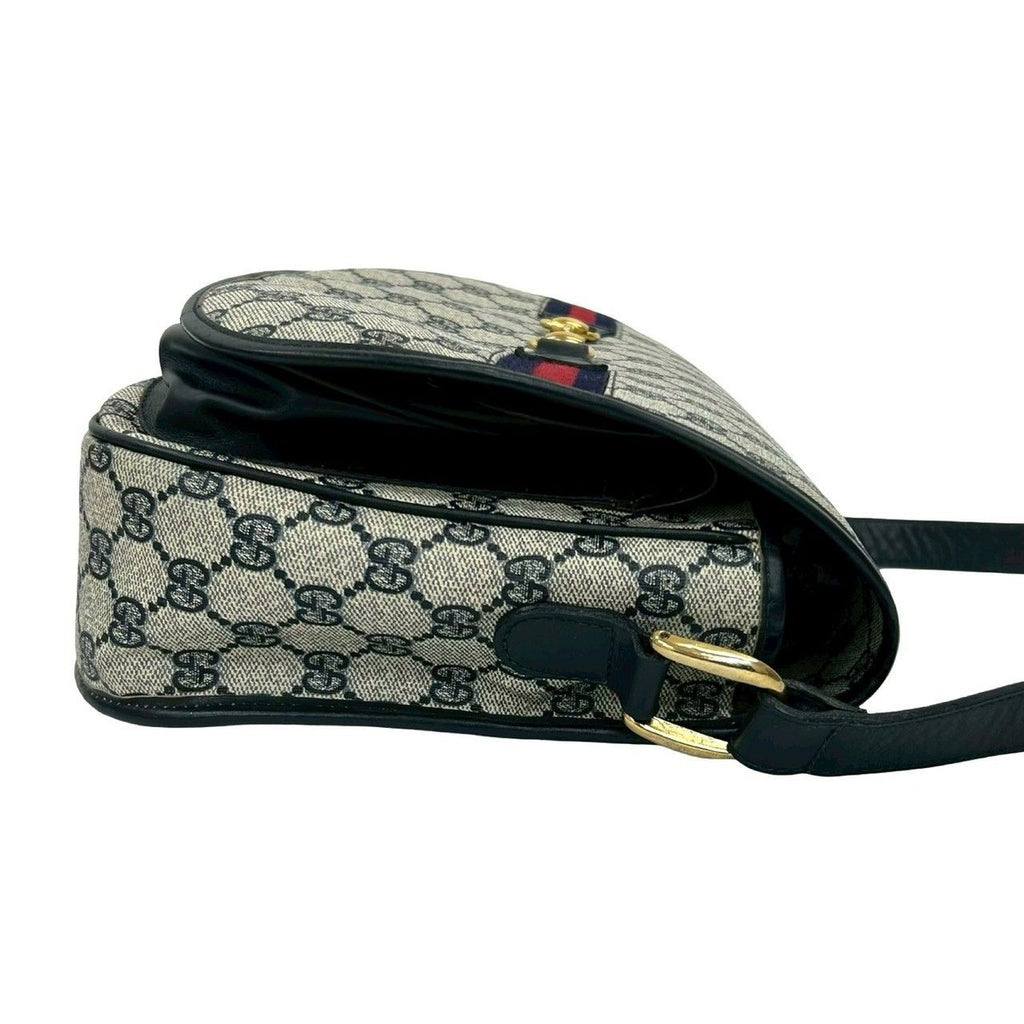 Gucci Vintage Sherry Shoulder Bag Navy X Red — view 6