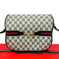 Gucci Vintage Sherry Shoulder Bag Navy X Red