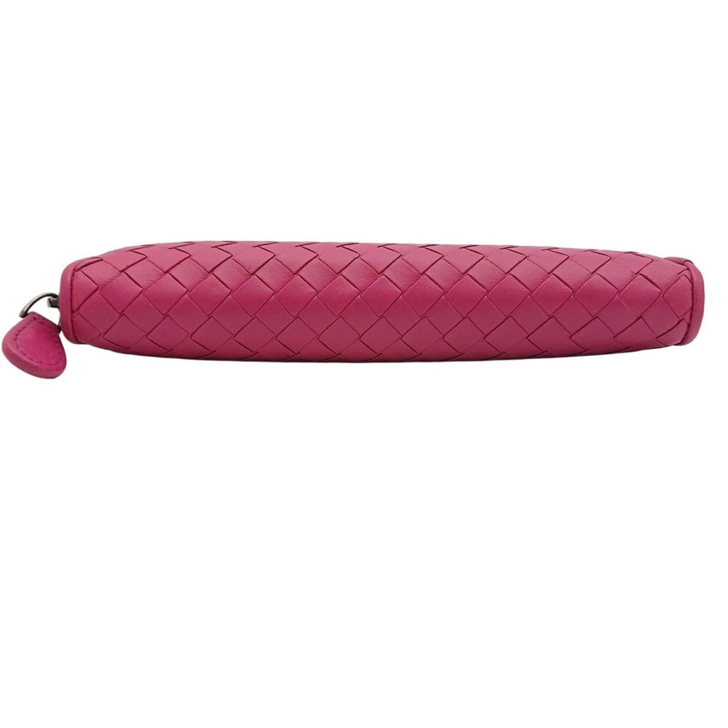 Bottega Veneta Intrecciato Round Zip Wallet Pink — view 5