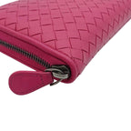 Bottega Veneta Intrecciato Round Zip Wallet Pink — view 9