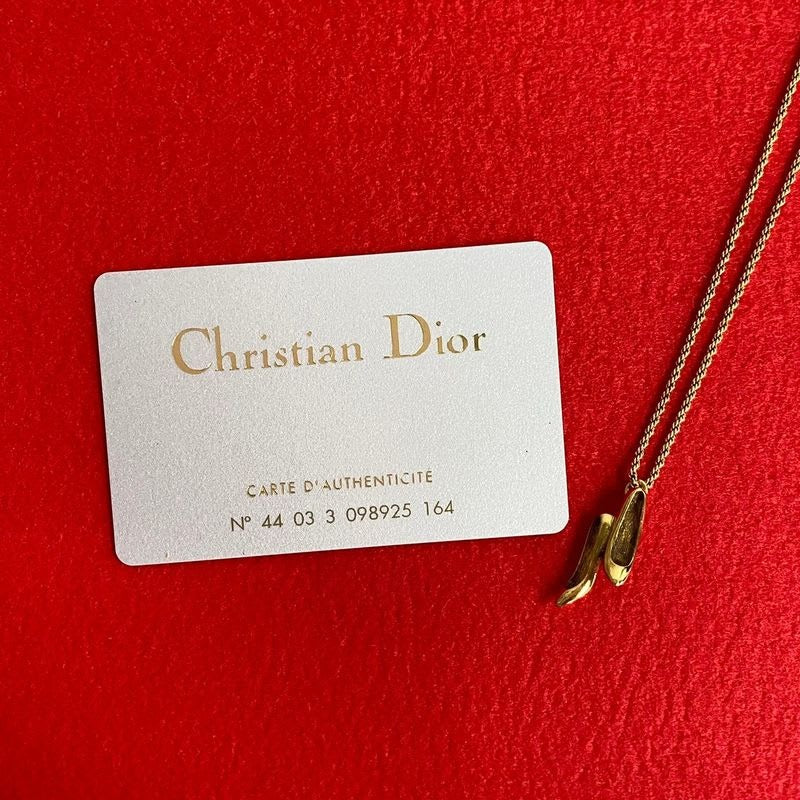 Christian Dior High Heel Motif Necklace Pendant Choker Accessory Gold 31435 — view 2